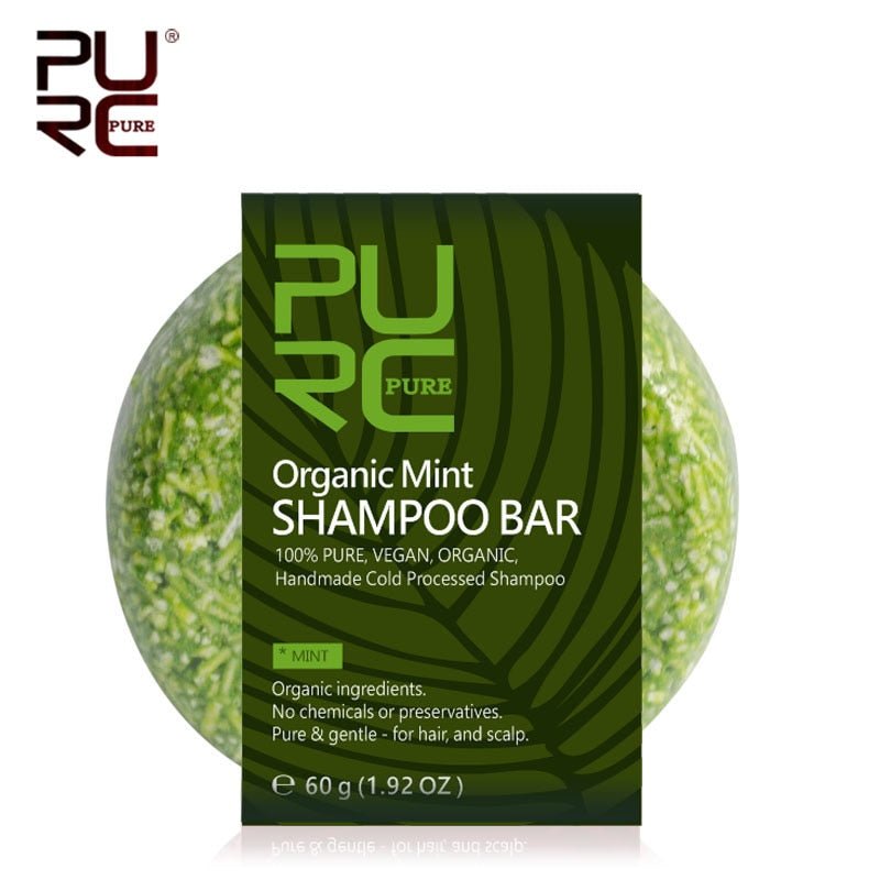 Pure shampoing solide Mint "tous types de cheveux" - topbrush