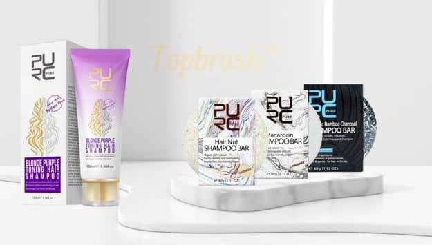 Shampoing solide organique topbrush et shampoing violet