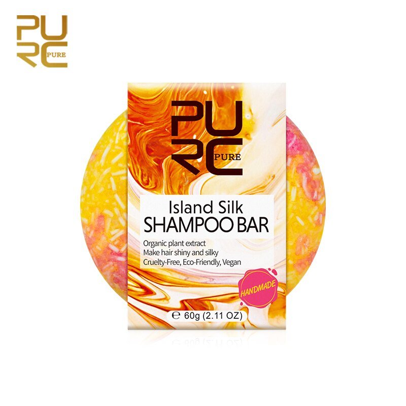 Pure shampoing solide Island Silk "tous types de cheveux" - topbrush