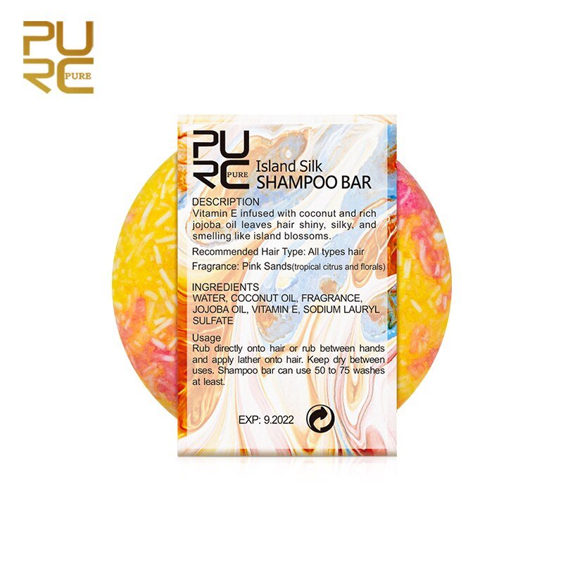 Pure shampoing solide Island Silk "tous types de cheveux" - topbrush