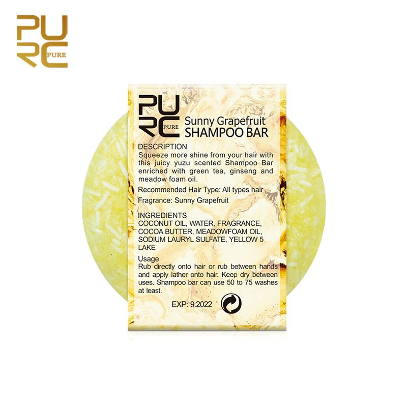 Pure shampoing solide Sunny Grapefruit "tous types de cheveux" - topbrush