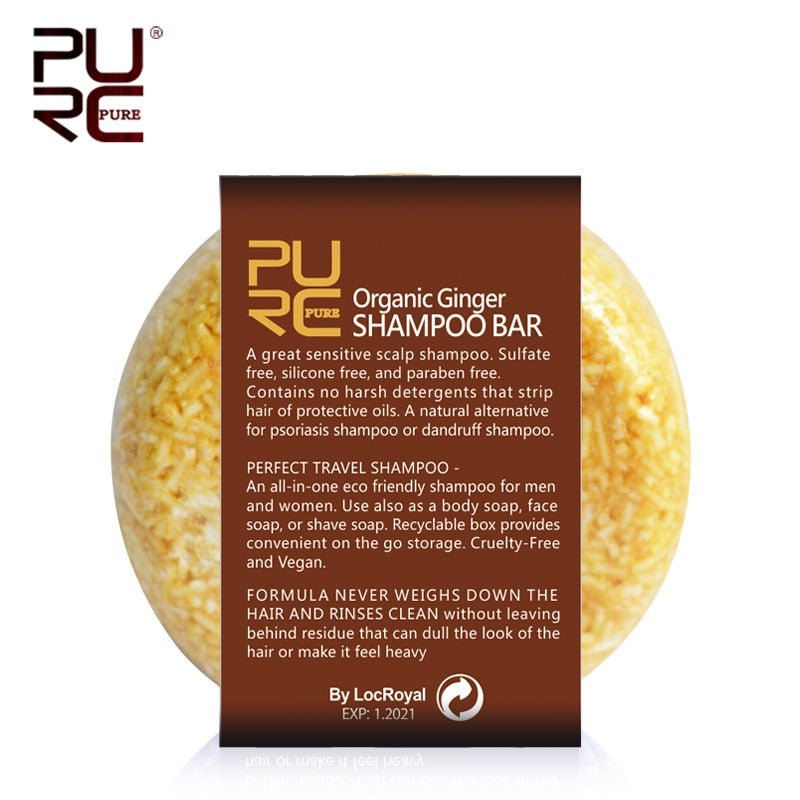 Pure shampoing solide Ginger "tous types de cheveux" - topbrush