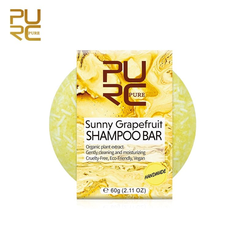 Pure shampoing solide Sunny Grapefruit "tous types de cheveux" - topbrush