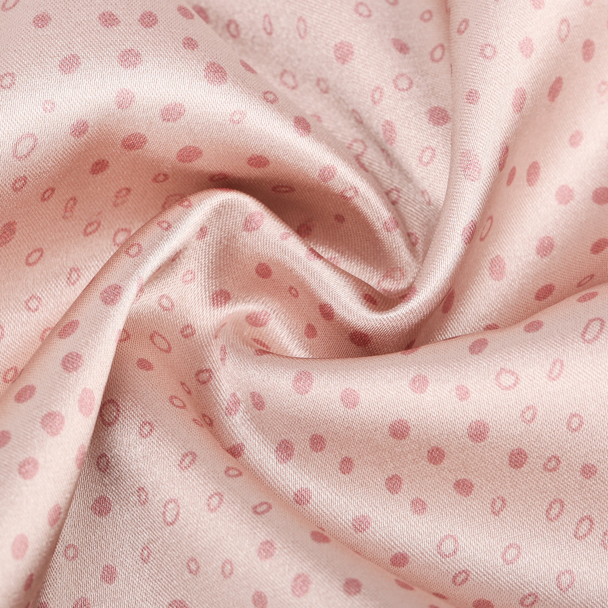 Taie d'oreiller satin rose à points